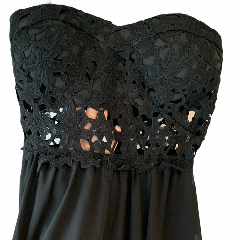 NWT Teeze Me Black Strapless Dress - Picture 7 of 8